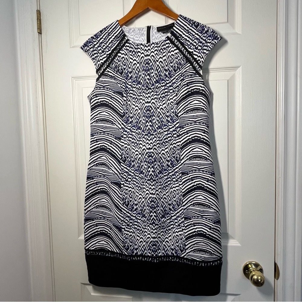 Sachin + Babi Black and White Mini Sheath Dress Size 10